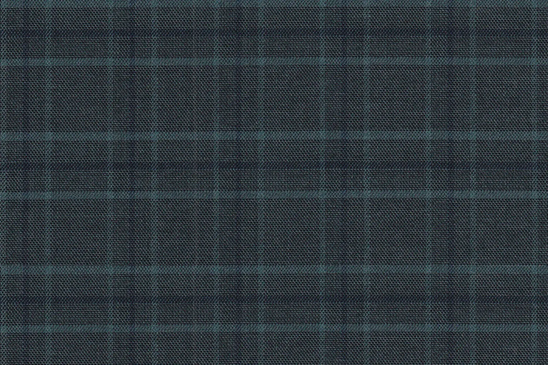 Charcoal with green windowpane wool blend fabric 2199002 of the Charcoal Green Windowpane Check Suit, close-up