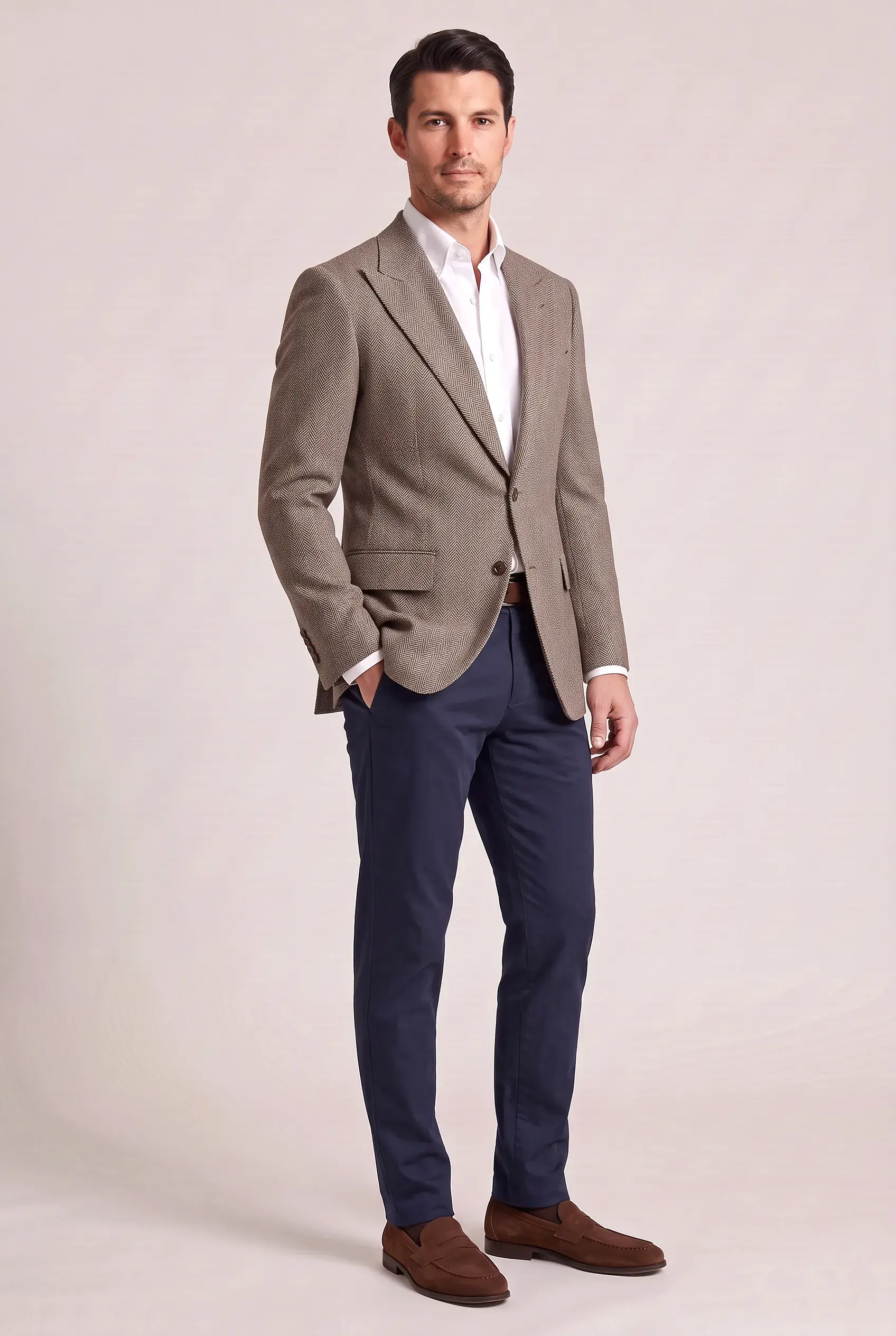 Brown Herringbone Sport Coat, made bespoke by ITORVANI in Bangkok