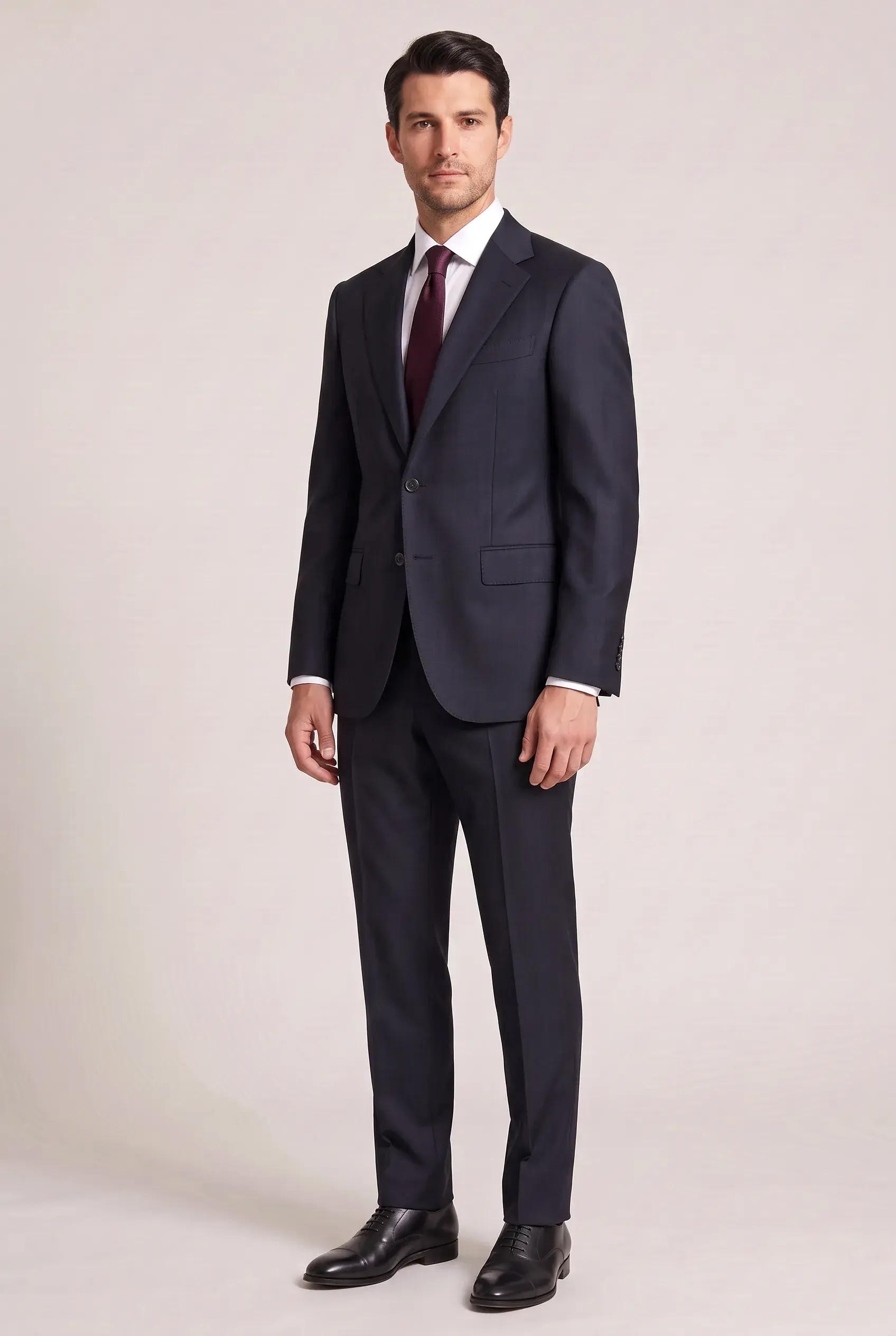 Midnight Navy Business Suit - full length, second view