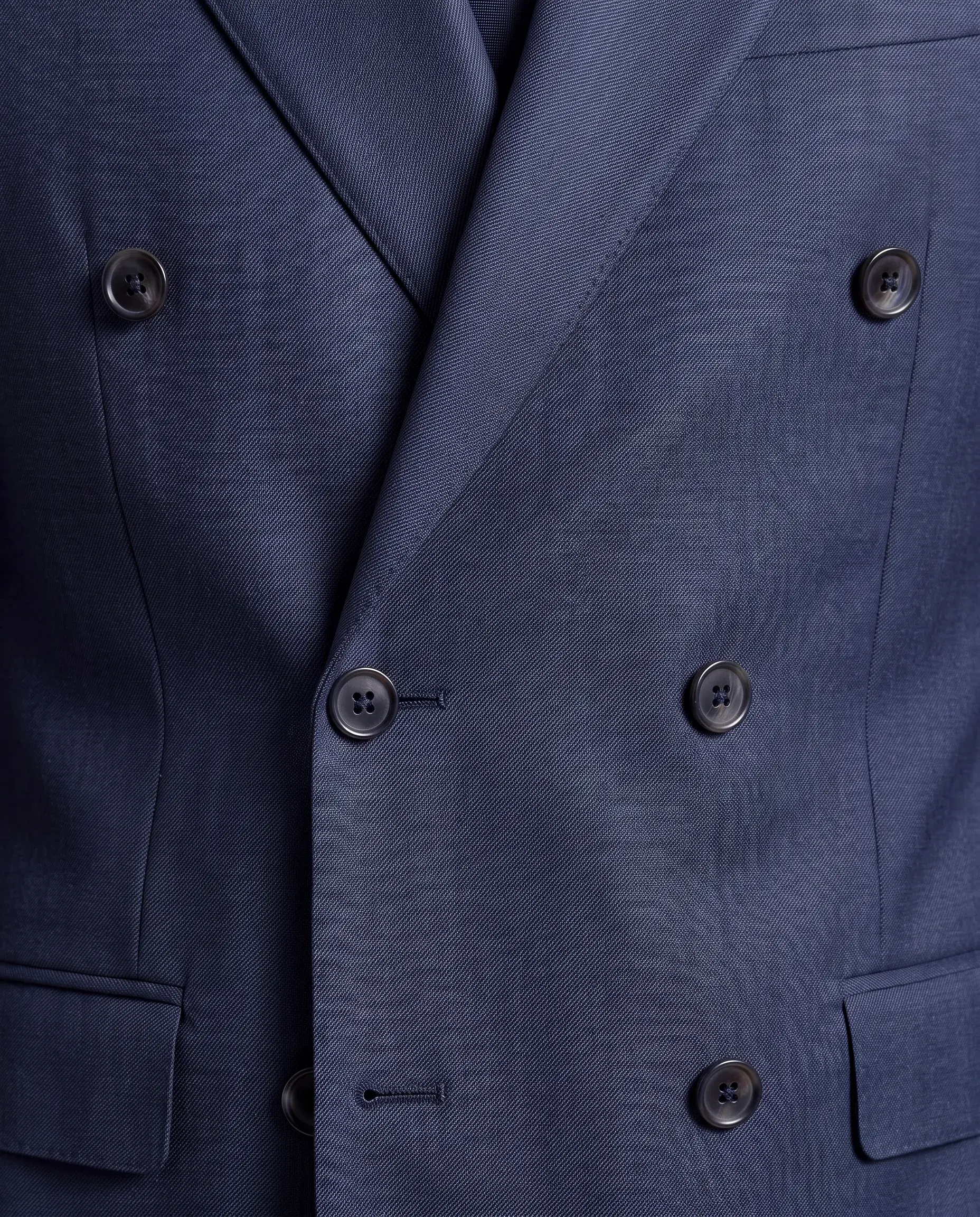 Navy Double-Breasted Suit - buttons detail