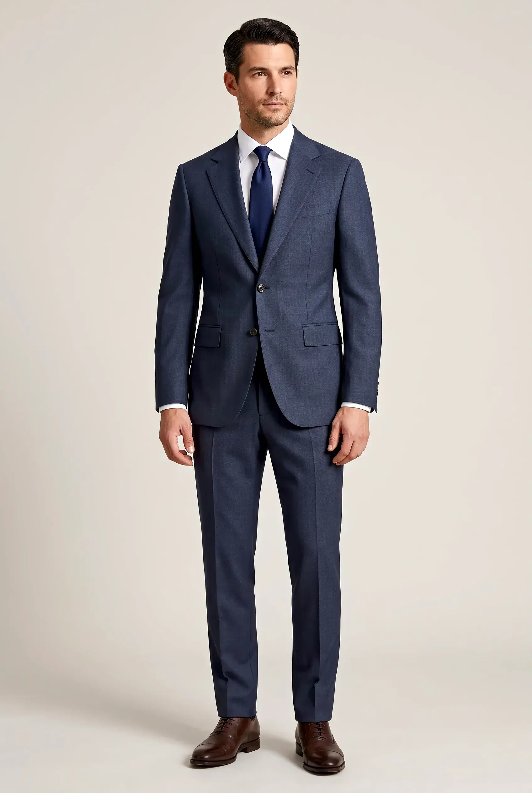 Slate Blue Business Suit, made bespoke by ITORVANI in Bangkok