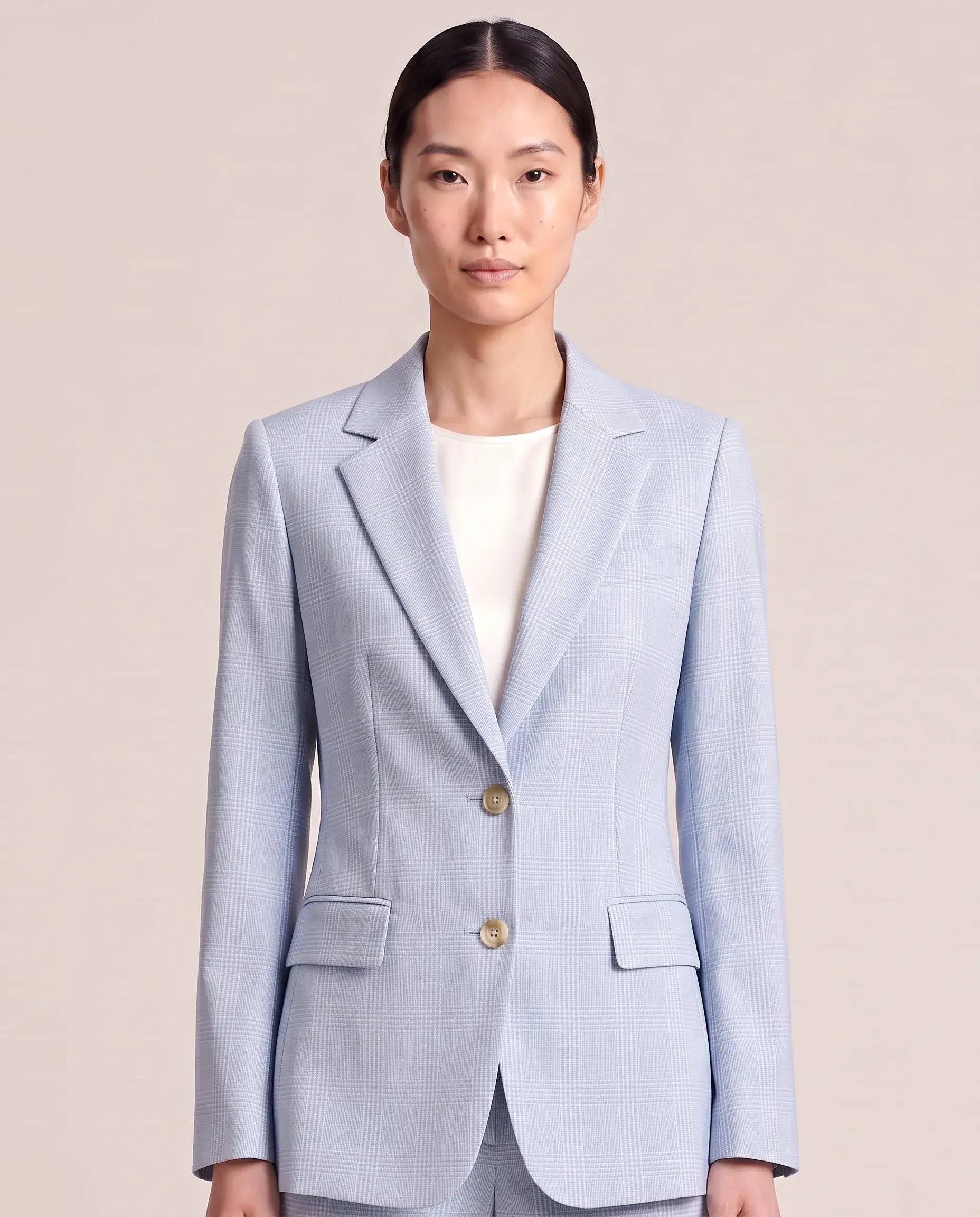 Women's Light Blue Trouser Suit - front